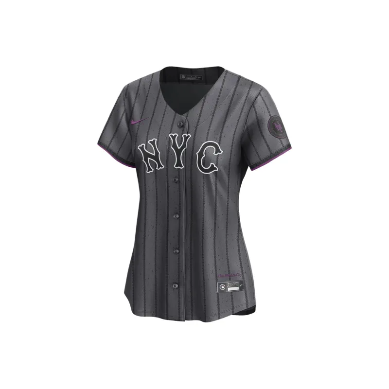 Nike MLB Collaboration Soccer Jerseys New York Mets Women's Gray-0