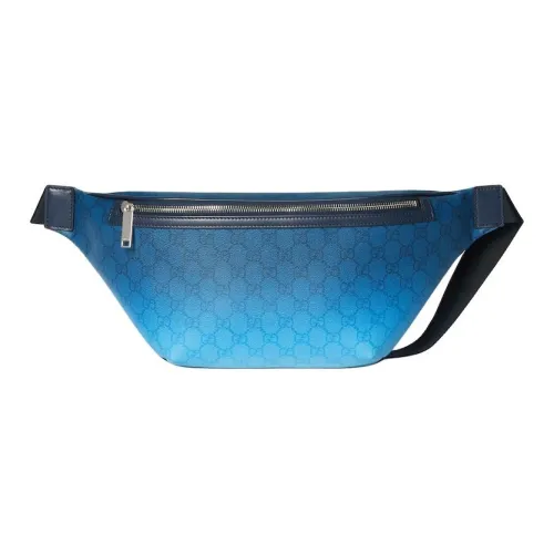 GUCCI GG Monogram Coated Fabric Fanny Pack Large Size Men's Blue