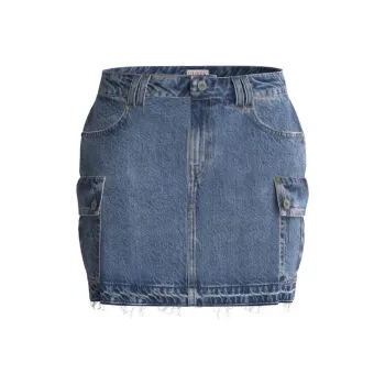 GUESS Denim Short Skirts Women's Blue
