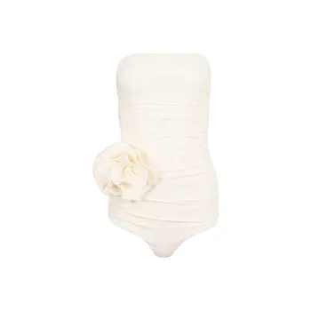 Magda Butrym Flower Appliqué Strapless Swimsuit