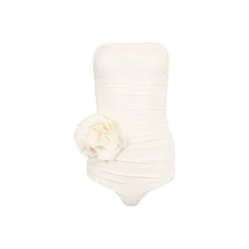 Magda Butrym Flower Appliqué Strapless Swimsuit
