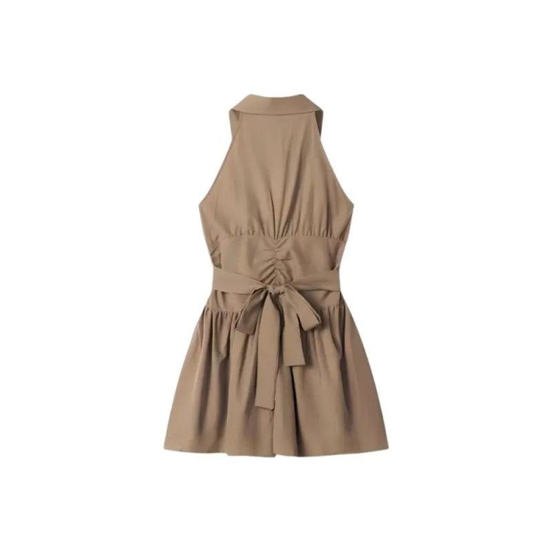 YGPRW Sleeveless Dresses Women's Coffee-1