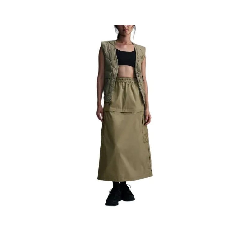 Nike Sportswear Casual Long Skirt Women's Olive-1