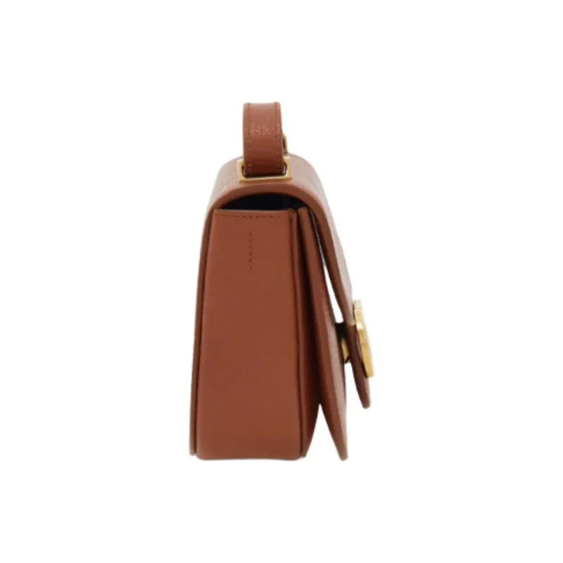 FERRAGAMO GANCINI Cow Leather Shoulder Bag Mini Women's Brown Red-1