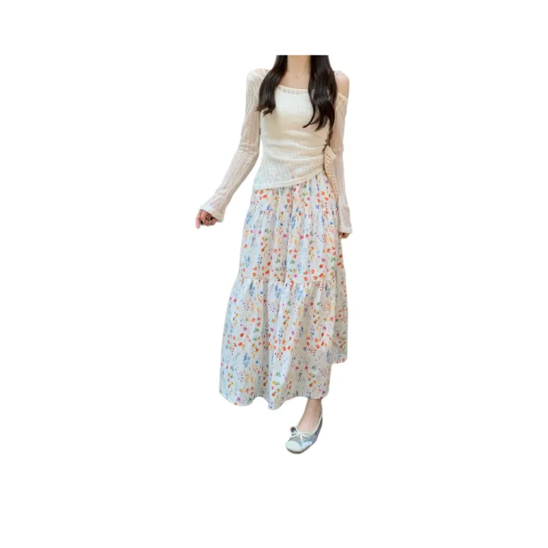 Mu Xiao Xin Casual Long Skirt Women's Multicolor-0