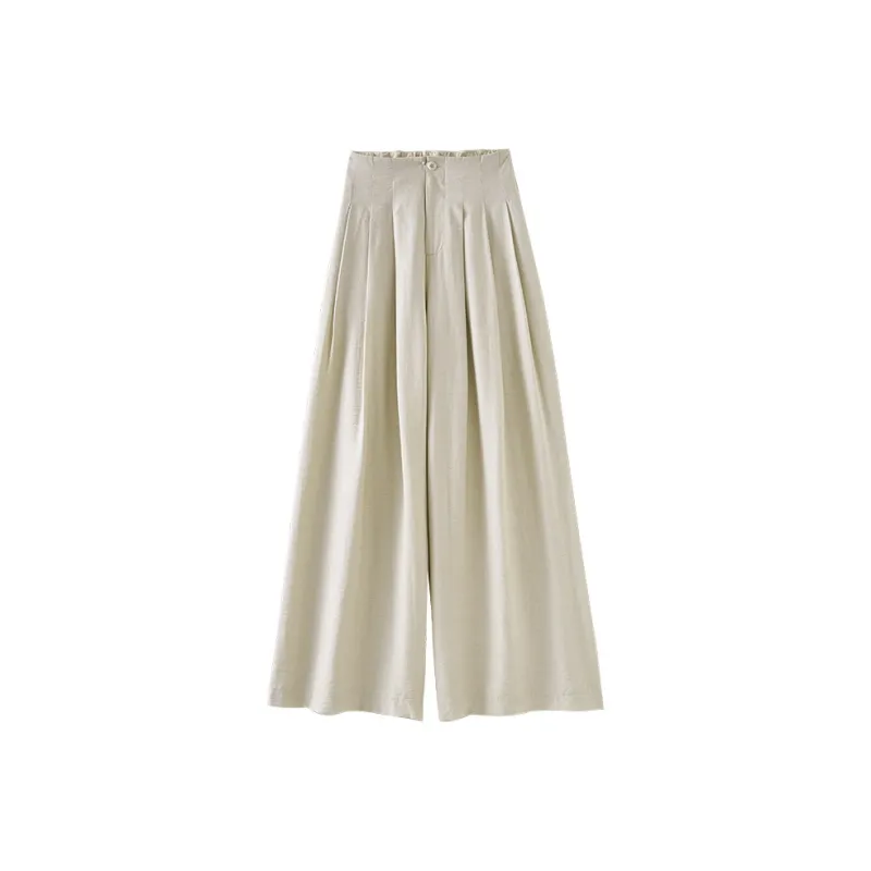 OUNIXUE Casual Pants Women's Gray Apricot-0