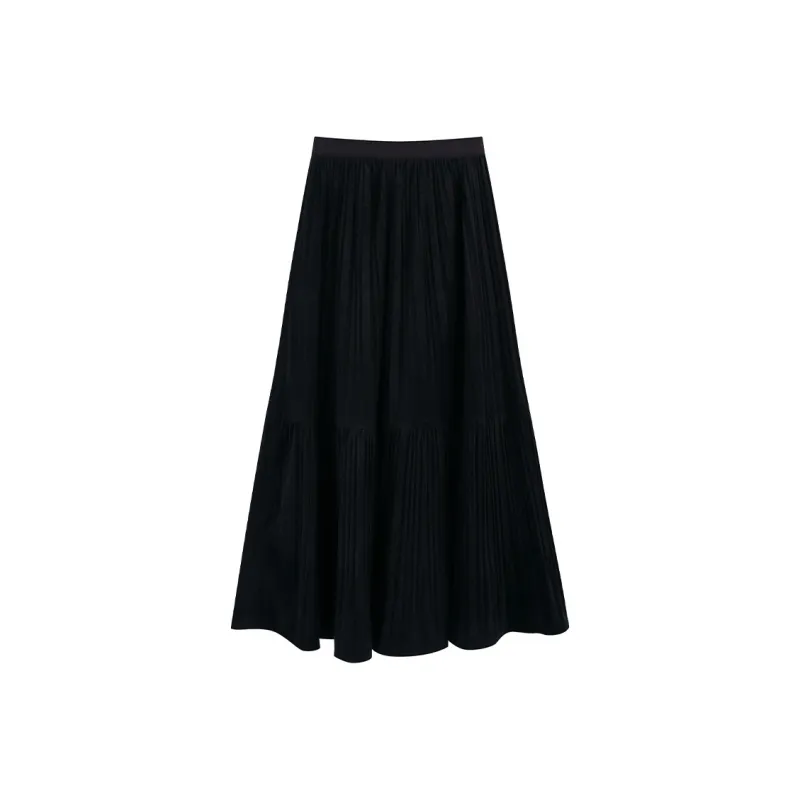 SNZX Casual Long Skirts Women's Black-0