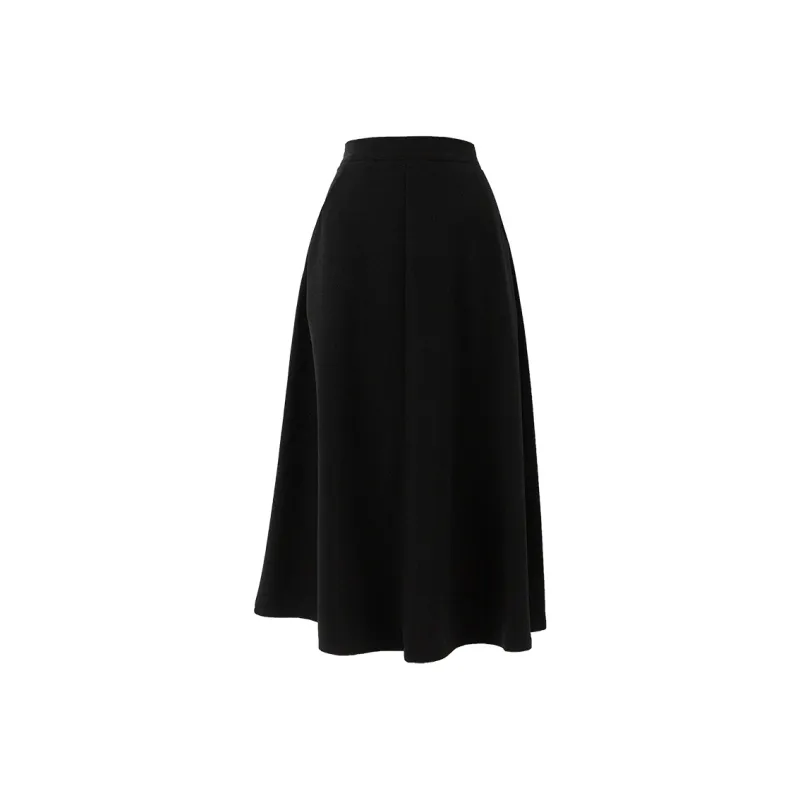 SOON FLOWER Casual Long Skirt Women's Black-0
