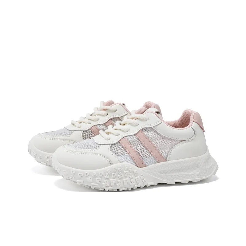 La Chapelle Slip Resistant, Abrasion Resistant, Breathable, Lightweight Low Top Casual Shoes Women's White Pink-1