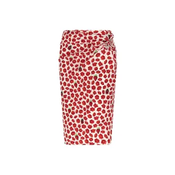 VERSACE Strawberry Garden Printed Skirt