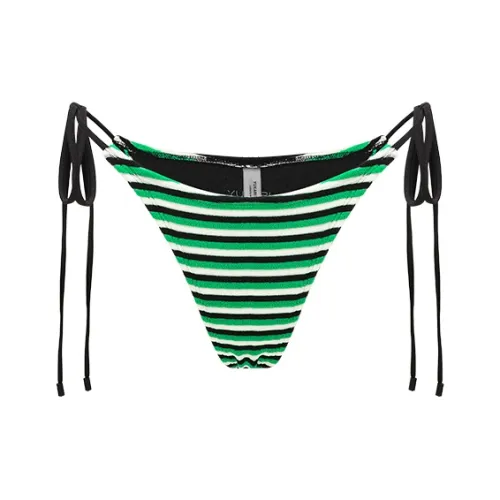 YUKARI SWIM Swimming Shorts Women's Black Green White Stripes
