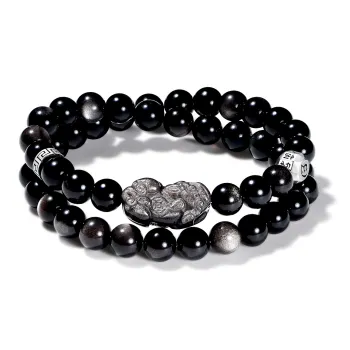 PUTUOSHANWENCHUANG Obsidian Jade Bracelets Unisex