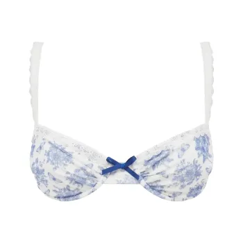 WITH JEAN FW24 Jeanie Bikini Top Bikini Women's White Base Blue Multicolor