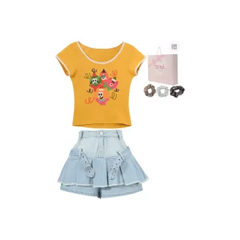 SNBL Skirt Set Women's Ginger Yellow+Blue