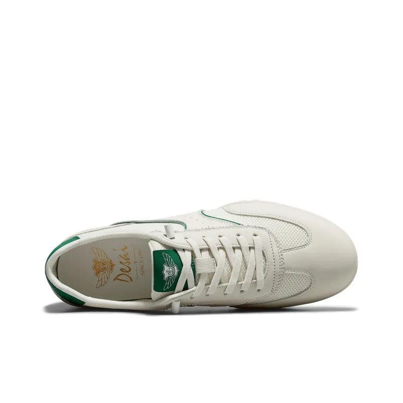 Desai Casual Shoes Men Low Top White Gray, White Green-7