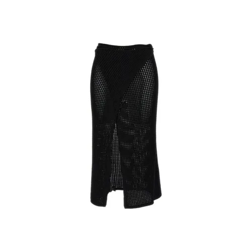 ANDREĀDAMO Slit Open Crochet Knitted Midi Skirt
