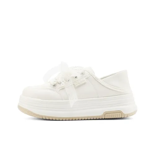 FIVE PLUS Anti Slip Wear Resistant Low Top Skateboard Shoes Women's Beige