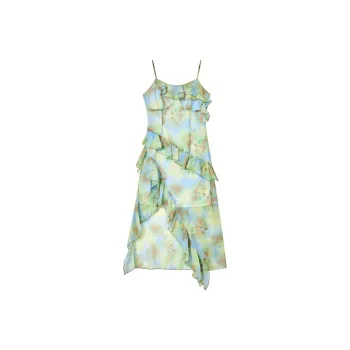 ELF SACK Slip Dresses Women's Sea Foam Blue Yellow