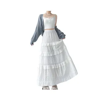 Kele Coco Casual Long Skirt Women's White