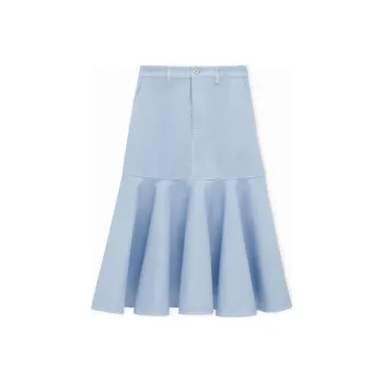 LOEWE Flared Hem Midi Skirt 'Light Blue'