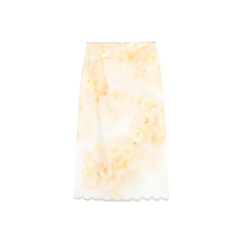 Zimmermann Crush Scalloped Midi Skirt