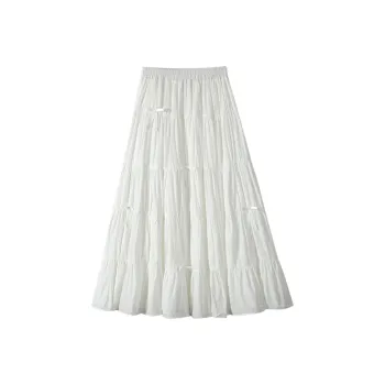 ABBY GODDESS Casual Long Skirt Women's White