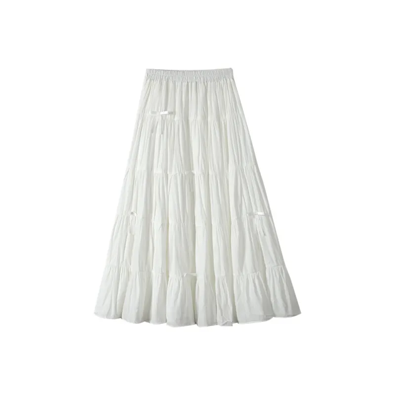 ABBY GODDESS Casual Long Skirt Women's White-0