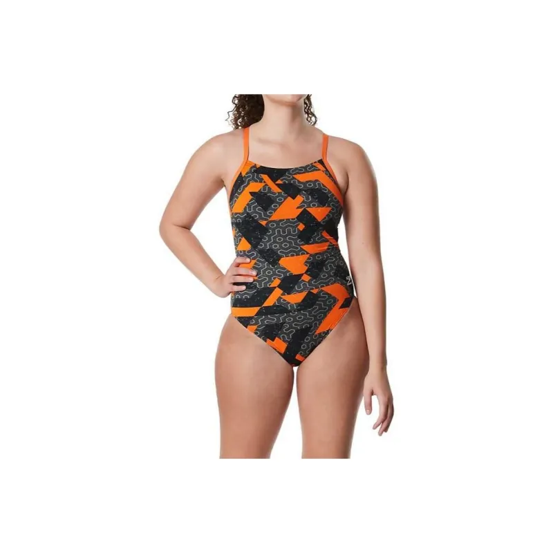Speedo Ruse Blocks Flyback One piece Swimsuit Women's-8
