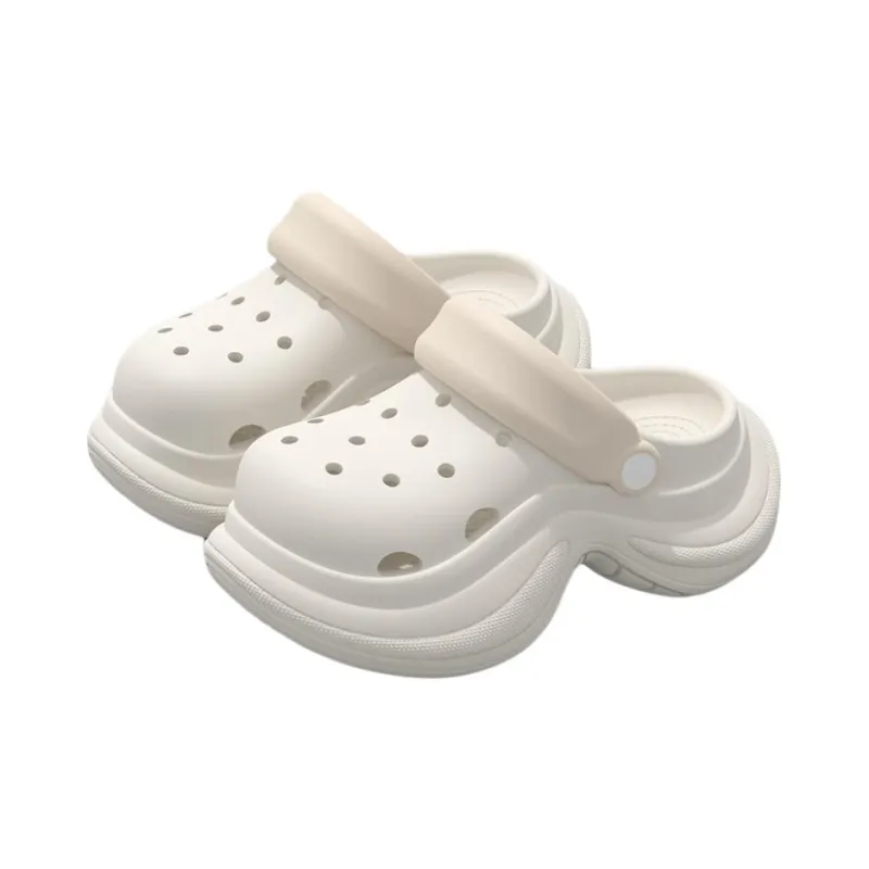 ECAC Closed Toe Slippers Clogs For Women's Summer, Breathable, Lazy Platform, Slip Resistant Beach Sandals-5