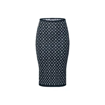 LOUIS VUITTON Monogram Jacquard Knit Skirt