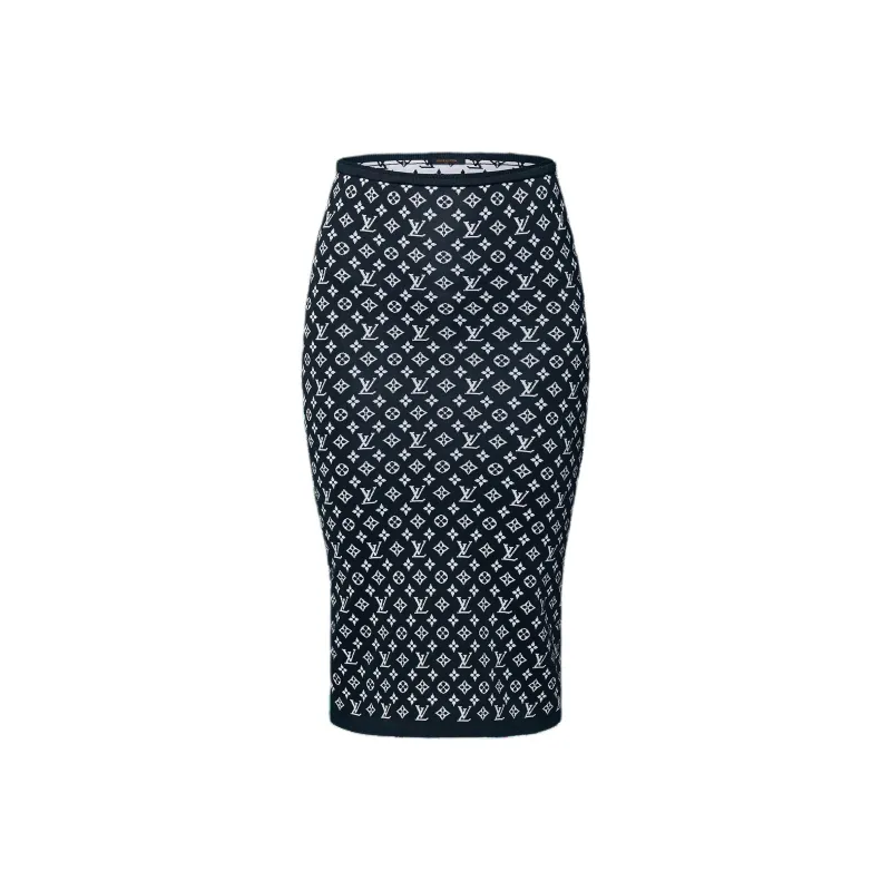 LOUIS VUITTON Monogram Jacquard Knit Skirt-0