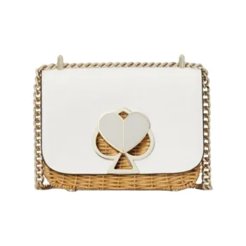 Kate Spade Leather Shoulder Bag Small Size Women's White