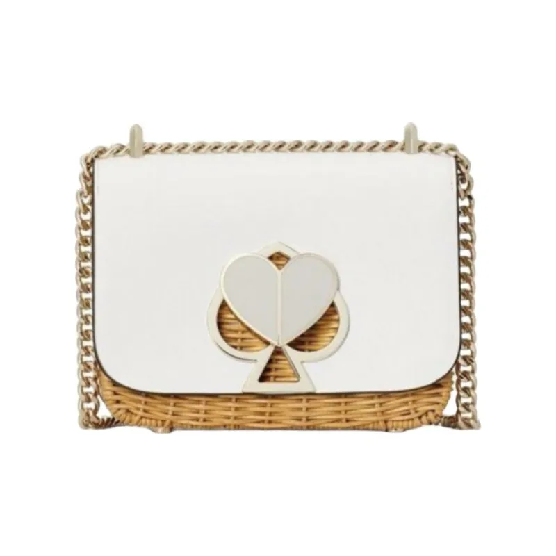Kate Spade Leather Shoulder Bag Trumpets Women's White-0
