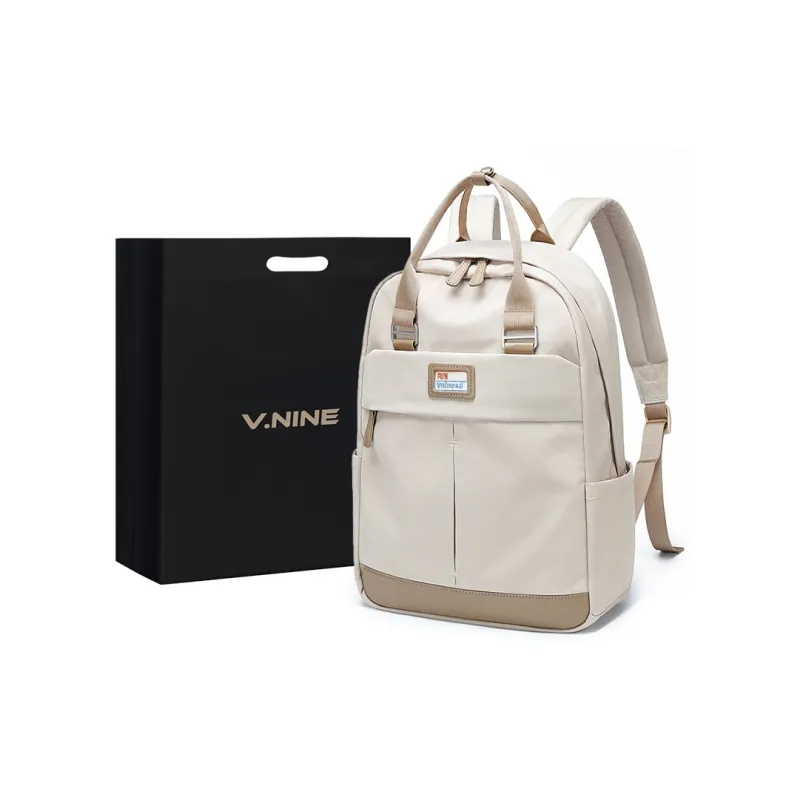 V.NINE Fabric, Synthetic Leather Women's Laptop Backpack Tubas Unisex Khaki-0