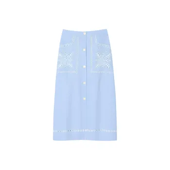 Sandro Casual Long Skirts Women's Sky Blue