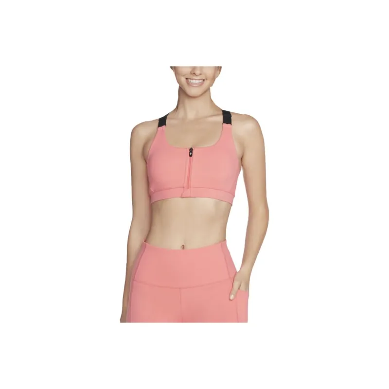 Skechers GO Zip Front Bra Sports Underwear Women's Coral-0