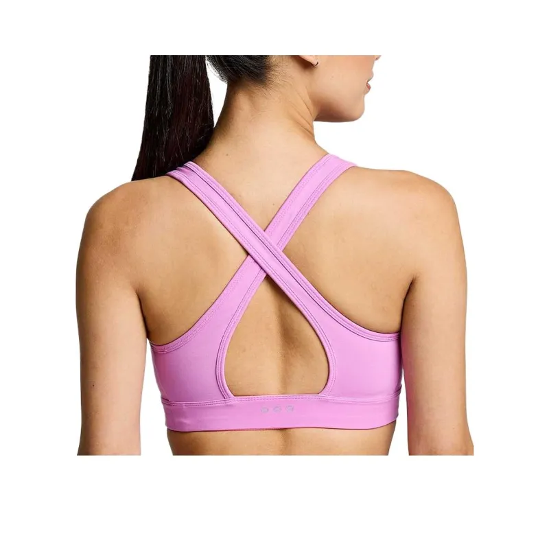 Saucony Women's Fortify Bra Solid Color Comfortable And Breathable Workout Clothing Women's Grape-0