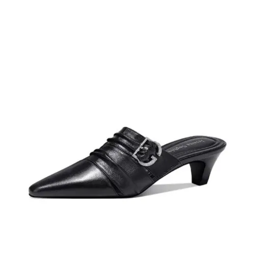 JESSICA SOPHIA Rubber Sole Metal Rhinestone Abrasion Resistant Slip Resistant Closed Toe Slippers Women's