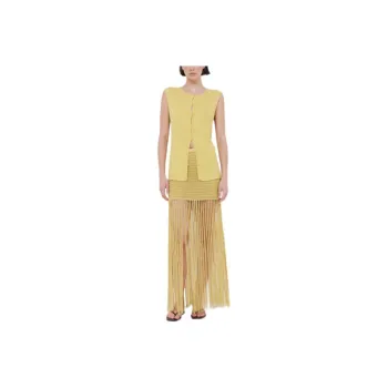 BEC+BRIDGE CALISTA FRINGE MINI SKIRT Casual Short Skirts Women's CITRUS/Citrus Yellow