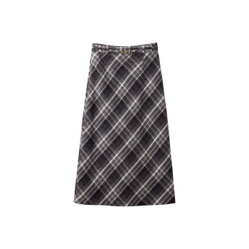 XIANGYING Casual Long Skirts Women's Gray