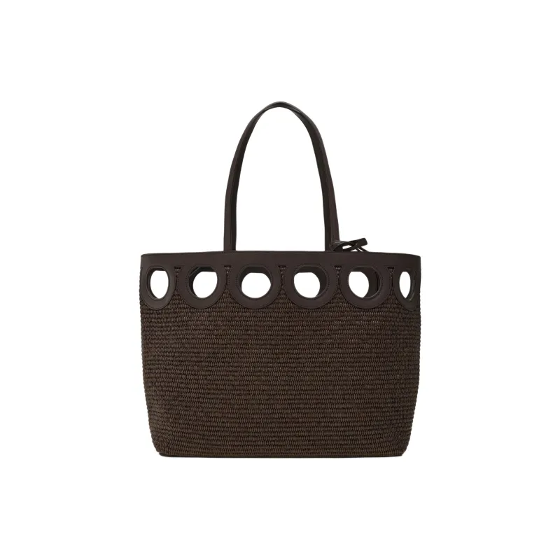 FERRAGAMO GANCINI Calfskin Tote Bag, Shopping Bag, Handbag, Shoulder Bag Large Size Women's Dark Brown-0