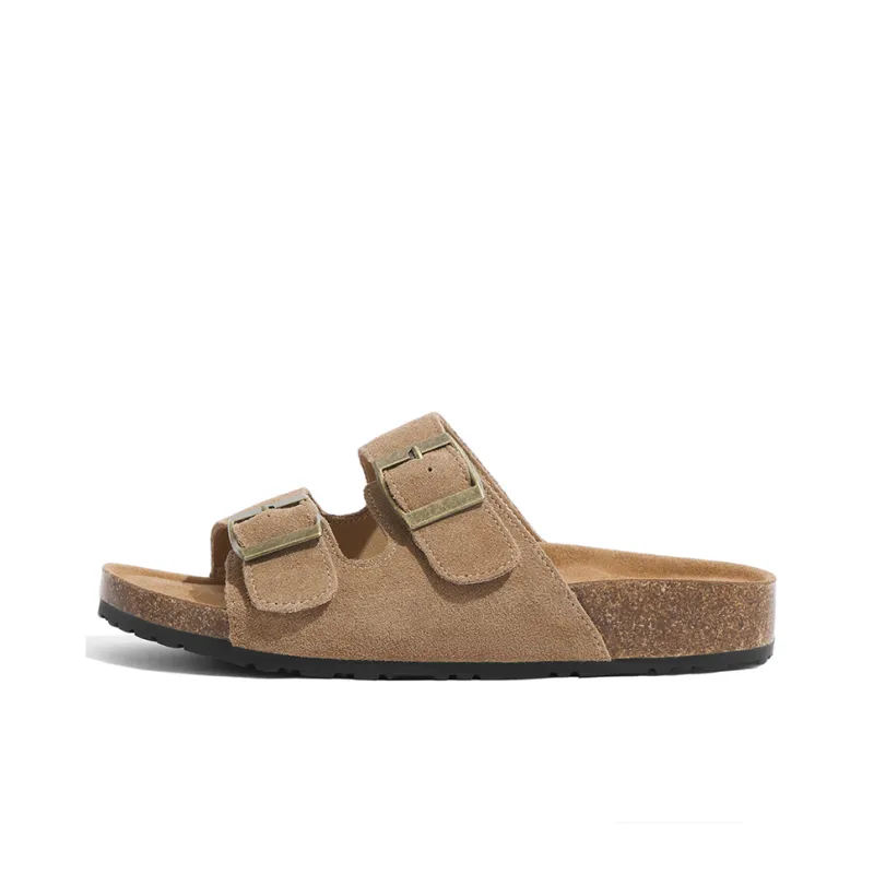 Lan Miao Rubber Sole Slip Resistant Slide Slippers Women's Camel-0
