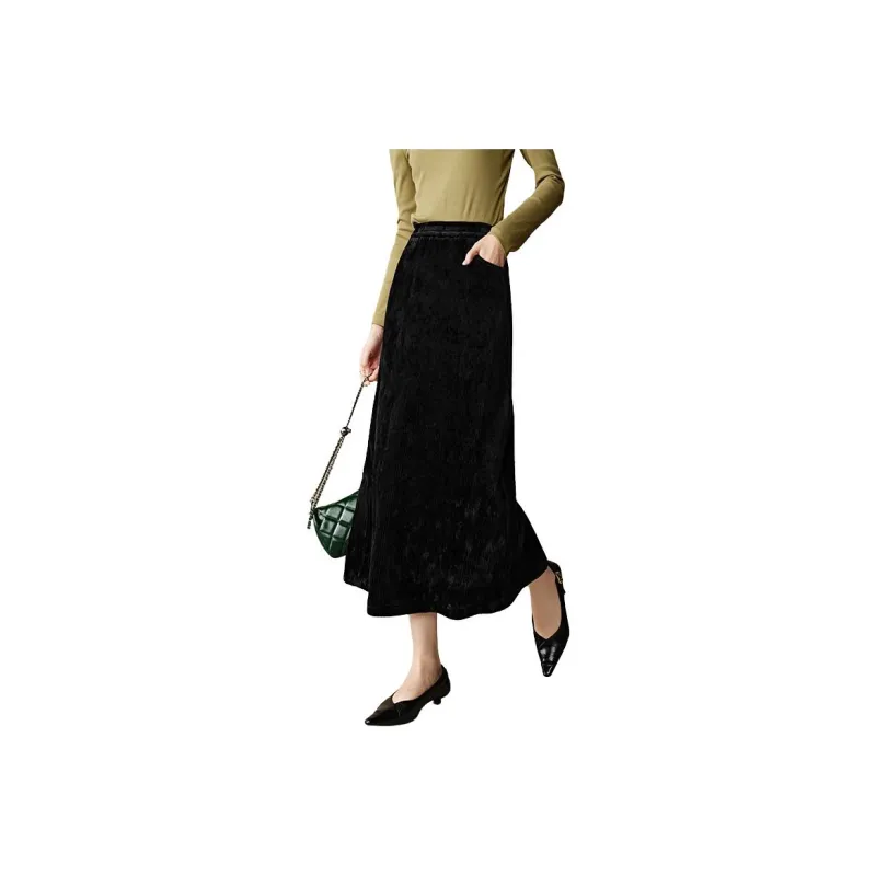 Late White Casual Long Skirt Women's-4