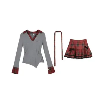 KYKW Two Piece Skirt Sets Women's Red