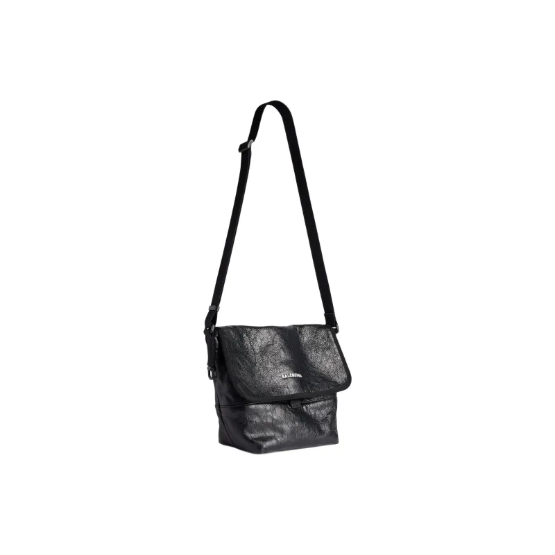 Balenciaga Explorer Lambskin Messenger Bag, Shoulder Bag Small Size Men's Black-1