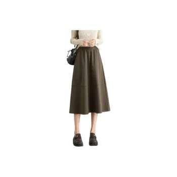 【dme】 Casual Long Skirts Women's Dark Brown