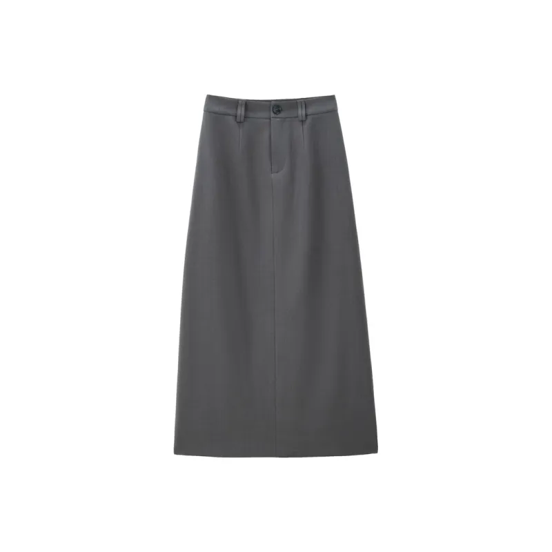 UNIQLO Casual Long Skirts Women's Dark Gray-0