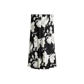 H&M Casual Long Skirts Women's Black/White