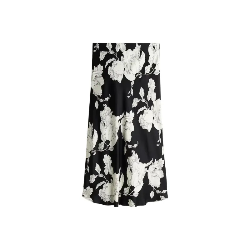 H&M Casual Long Skirts Women's Black/White-0