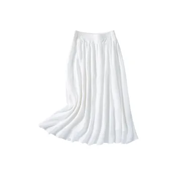 Le Alfashionline Casual Long Skirt Women's White